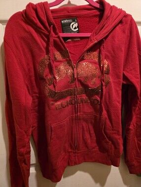Ecko Unlimited Hot Pink Zip Hoodie with Logo Patch